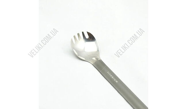 Ложка-вилка Toaks Titanium Long Handle Spork with Polished Bowl - дополнительное фото 1