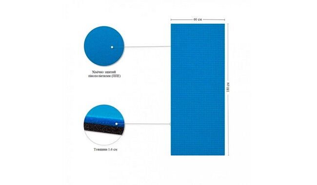 Коврик для фитнеса IVN 180х60х1.6 см - дополнительное фото 1