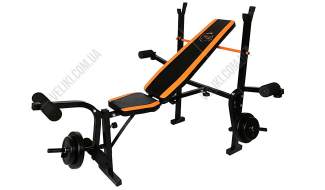 Скамья для жима WCG 0055 + Штанга 50 кг - дополнительное фото 1