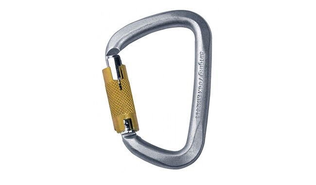 Карабін Singing Rock D Steel Triple Lock Screw Gate 50kN - фото 1