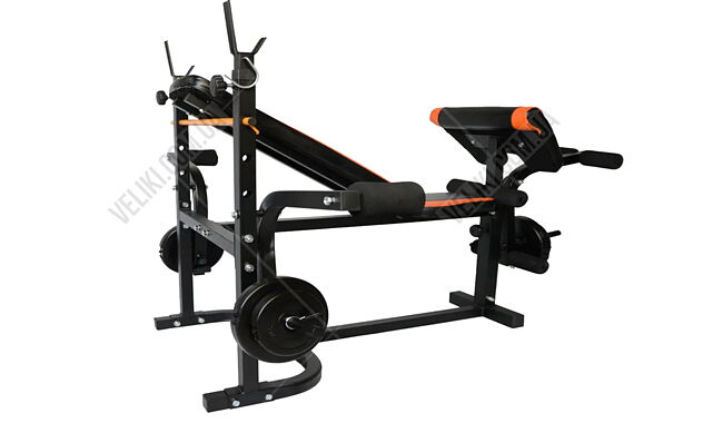 Скамья для жима WCG 0020 + Штанга и гантели 128 кг - дополнительное фото 2
