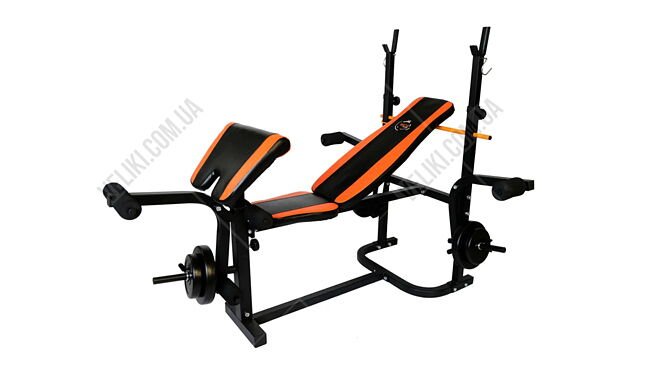 Скамья для жима WCG 0020 + Штанга и гантели 128 кг - дополнительное фото 7