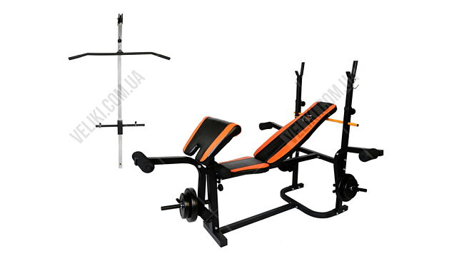 Скамья для жима WCG 0020 + Штанга и гантели 128 кг - дополнительное фото 8