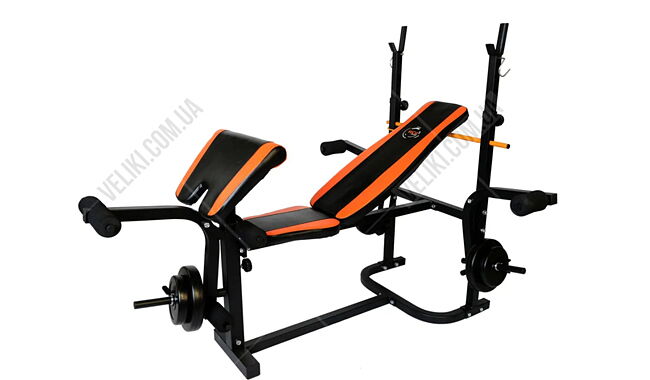 Лава для жиму WCG 0020 + Штанга та гантелі 98 кг - дополнительное фото 7