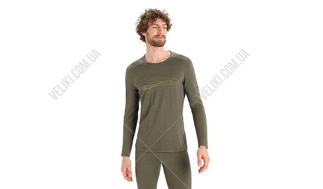 Термофутболка Icebreaker 200 Oasis LS Crewe Ski Stripes - дополнительное фото 1