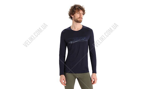 Термофутболка Icebreaker 200 Oasis LS Crewe Ski Stripes - дополнительное фото 5