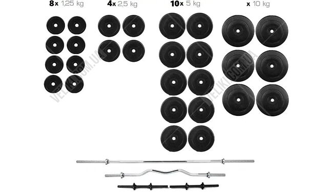 Лава для жиму WCG 0070 + Тяга + Приставка Скотта + Набір Hard 148 кг - дополнительное фото 1