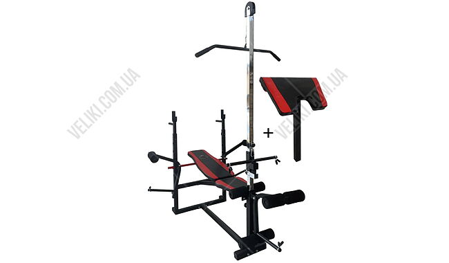 Лава для жиму WCG 0070 + Тяга + Приставка Скотта + Набір Hard 148 кг - дополнительное фото 2