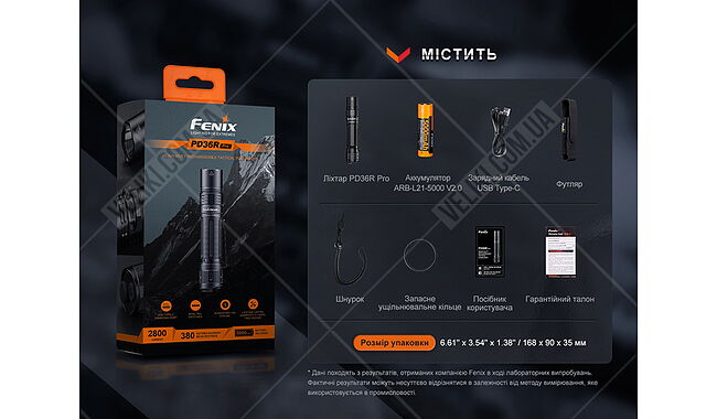 Фонарь  Fenix PD36R Pro RED - дополнительное фото 17