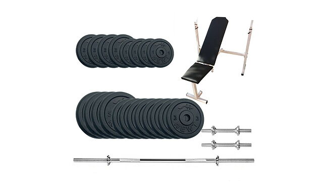 Скамья для жима Newt Gym Set-SKH Home с набором весов 67 кг - фото 1