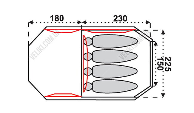 Палатка Fjord Nansen Korsyka IV NG - дополнительное фото 4