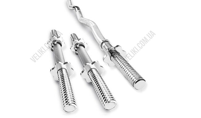 Набор Hop-Sport Strong 77 кг с W-образным и гантельными грифами - дополнительное фото 1