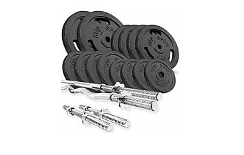 Набор Hop-Sport Strong 76 кг с W-образным и прямым грифами