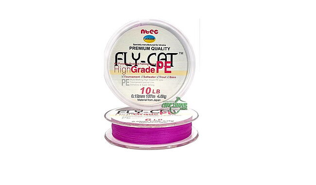 Шнур Ntec FlyCat Pink 137 м 0,10 мм 2,7 кг - фото 1