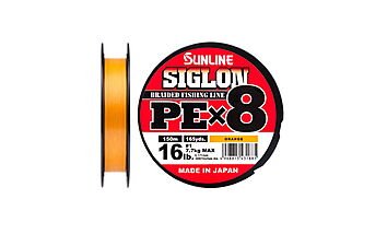 Шнур Sunline Siglon PE Orange х8 150 м #0,5 0,121 мм 3,3 кг
