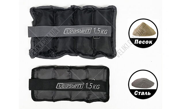 Утяжелители для щиколоток и запястий EasyFit Metal 2х1.5 кг - дополнительное фото 1