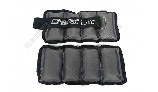 Утяжелители для щиколоток и запястий EasyFit Metal 2х1.5 кг - дополнительное фото 3