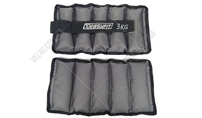 Утяжелители для щиколоток и запястий EasyFit Metal 2х3 кг - дополнительное фото 3