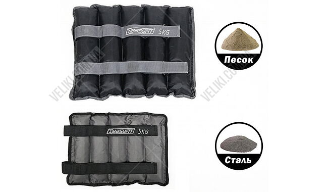 Утяжелители для щиколоток и запястий EasyFit Metal 2х5 кг - дополнительное фото 3