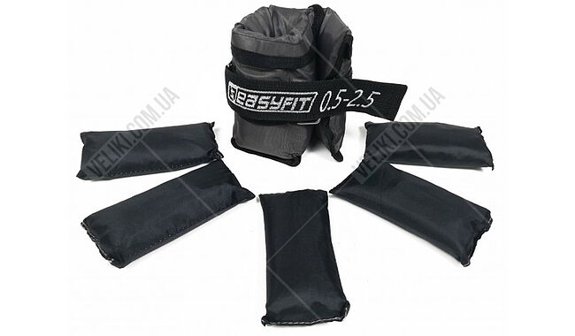 Обтяжувачі для щиколоток та зап'ястей EasyFit Metal 2х0.5-2.5 кг - дополнительное фото 2