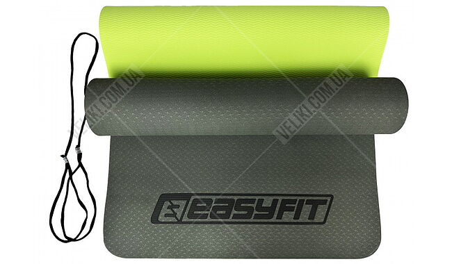Коврик для фитнеса и йоги EasyFit TPE+TC 6 мм - дополнительное фото 7