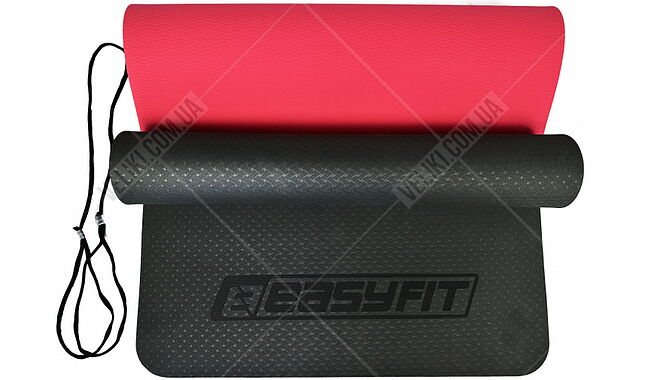 Коврик для фитнеса и йоги EasyFit TPE+TC 6 мм - дополнительное фото 5
