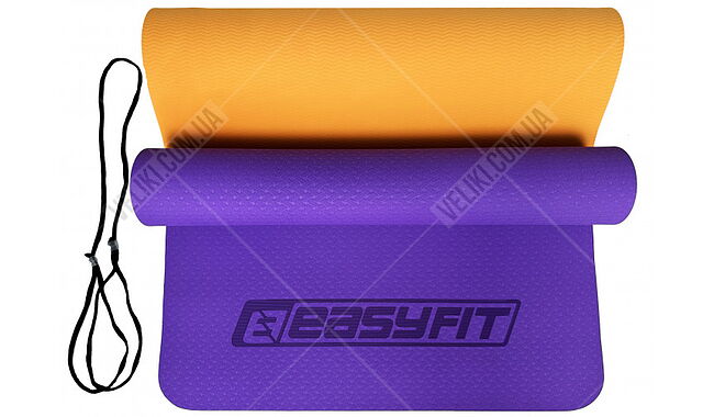 Коврик для фитнеса и йоги EasyFit TPE+TC 6 мм - дополнительное фото 12