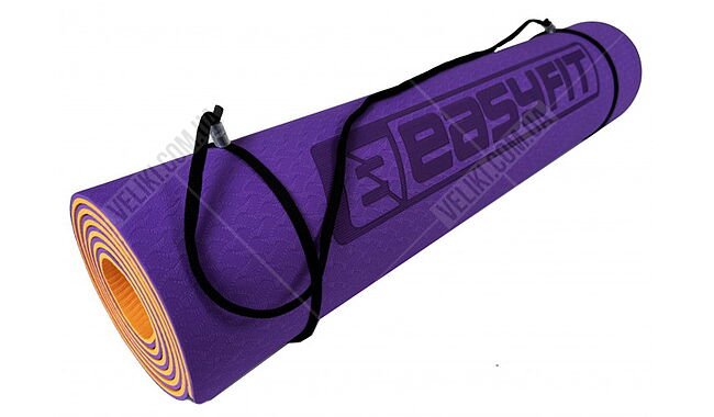 Коврик для фитнеса и йоги EasyFit TPE+TC 6 мм - дополнительное фото 13