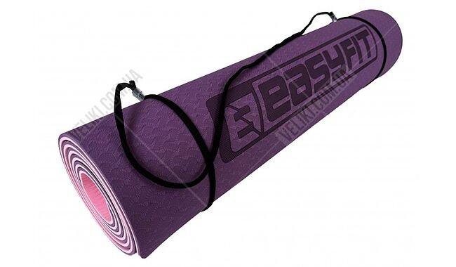 Коврик для фитнеса и йоги EasyFit TPE+TC 6 мм - дополнительное фото 11