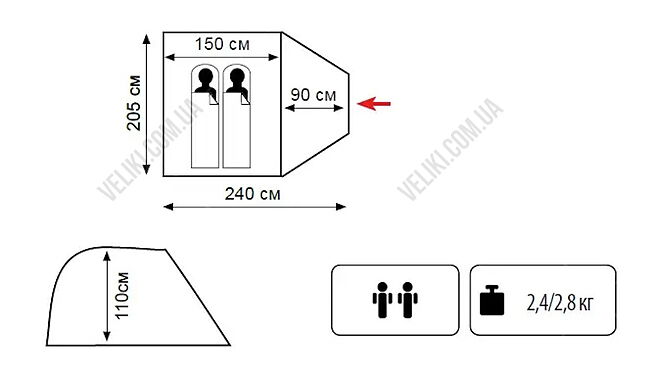 Намет Tramp Lite Fly 2 - дополнительное фото 1