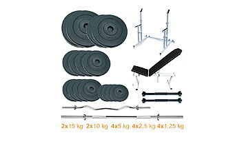 Лава + стійки з набором штанг та гантелі Newt ProGym Set 100 кг