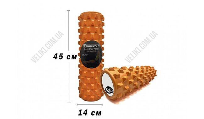 Массажный ролик EasyFit Grid Pro 45 см - дополнительное фото 5