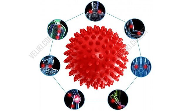 Массажный мяч EasyFit PVC 7,5 см - дополнительное фото 1