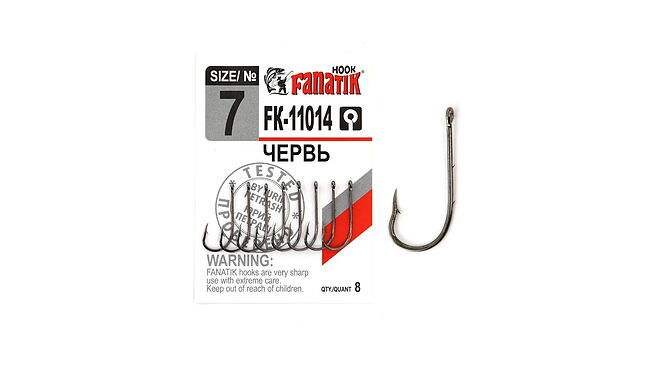 Крючок Fanatik FK-11014 червь № 7 8 шт - фото 1