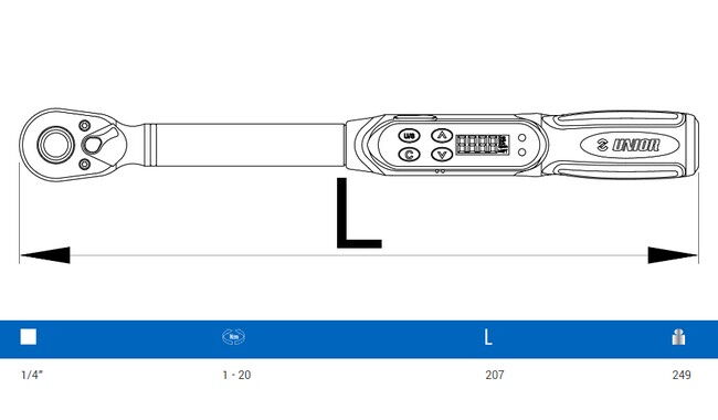 Динамометричний ключ Unior 1/4" 1-20 Nm - дополнительное фото 1