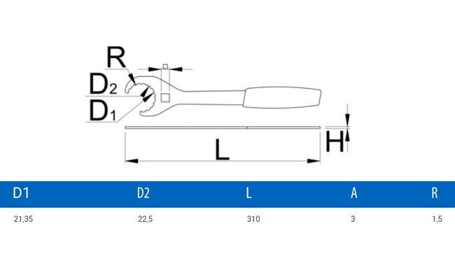 Ключ для кареток Unior 16 Notch Open - дополнительное фото 1