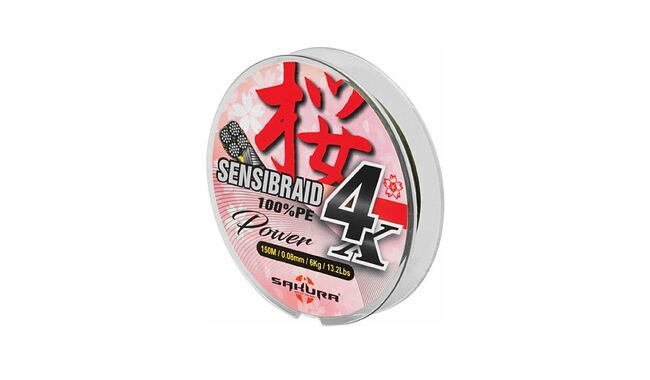 Шнур Sakura SENSIBRAID 4 150 м 0,16 мм 11 кг - фото 1