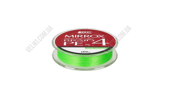 Шнур GC Mirrox PE X4 150 м #1,5 0,205 мм 7,8 кг - дополнительное фото 1