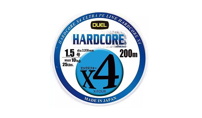 Шнур Duel Hardcore X4 200 м #1,2 0,191 мм 9 кг - фото 1