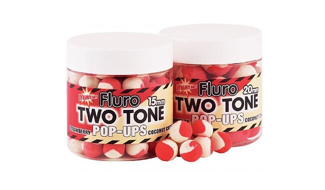 Бойли Dynamite Baits Two Tone Pop-Up – Strawberry & Coconut 15 мм - фото 1