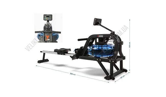 Гребной тренажер York Fitness 1000 Water Resistant - дополнительное фото 11