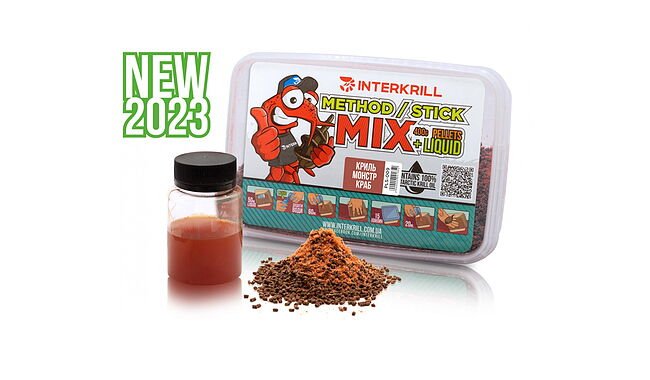 Пеллетс InterKrill Method/Stick Mix Кріль-Монстр Краб 400 г+Ліквід 50 - фото 1