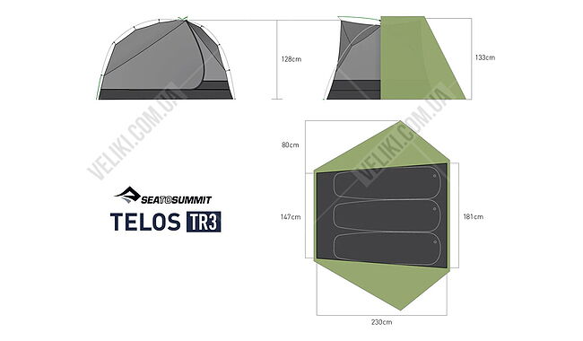 Палатка Sea To Summit Telos TR3 - дополнительное фото 3
