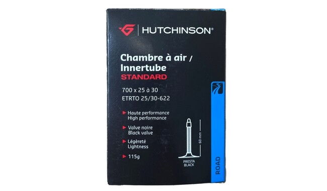 Камера 28" Hutchinson Standard Road 700x25-30 Presta Black 60 мм - фото 1