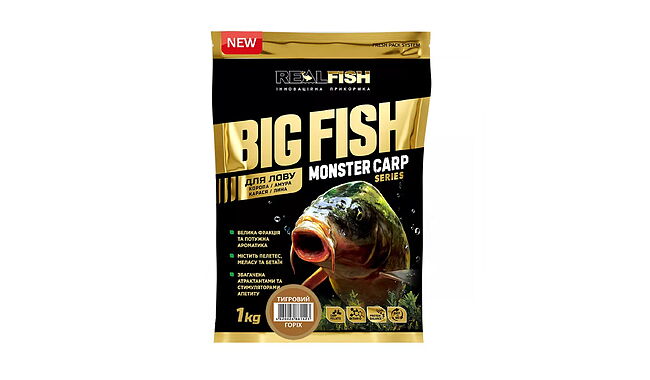 Прикормка Real Fish BigFish Карп Тигровый Орех 1 кг - фото 1