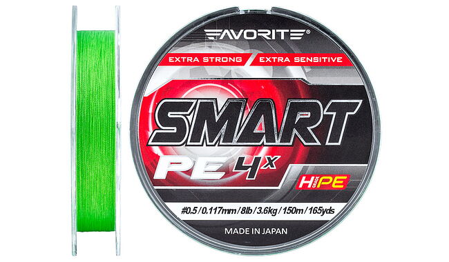 Шнур Favorite Smart PE 4x 150м (салат.) #0.5/0.117мм 3.6кг - фото 1