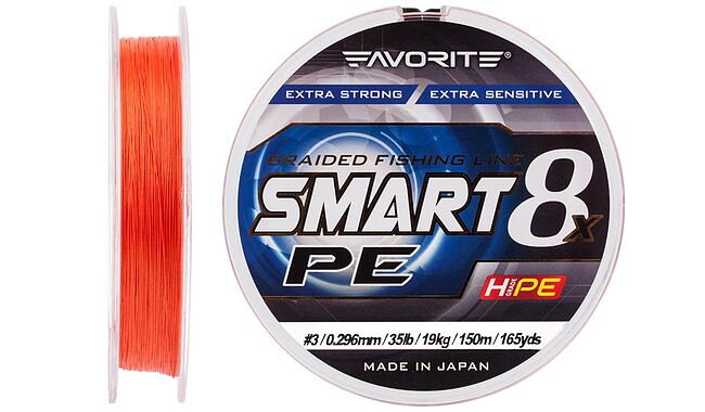 Шнур Favorite Smart PE 8x 150м (sky blue) #3/0.296mm 35lb/19kg - фото 2