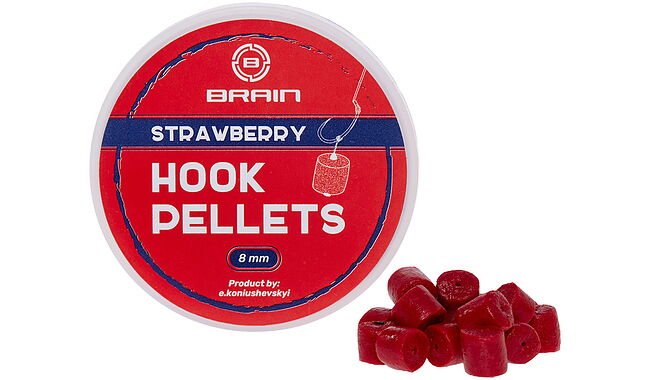 Пеллетс Brain Hook Pellets Strawberry 16 мм 70 г - фото 1