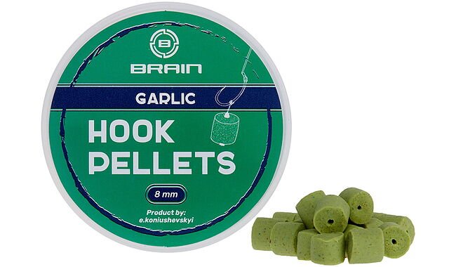 Пелети Brain Hook Pellets Garlic (часник) 12mm 70g - фото 1