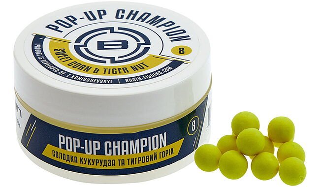 Бойли Brain Champion Pop-Up Sweet Corn & Tiger Nut (кукурудза + тигровий горіх) 8mm 34g - фото 1